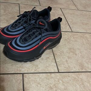 Nike Black and Red Air Max 97 Sneakers